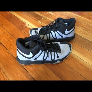 Gray and black KD high top